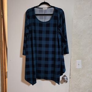 Women's Blue Checkered Tunic